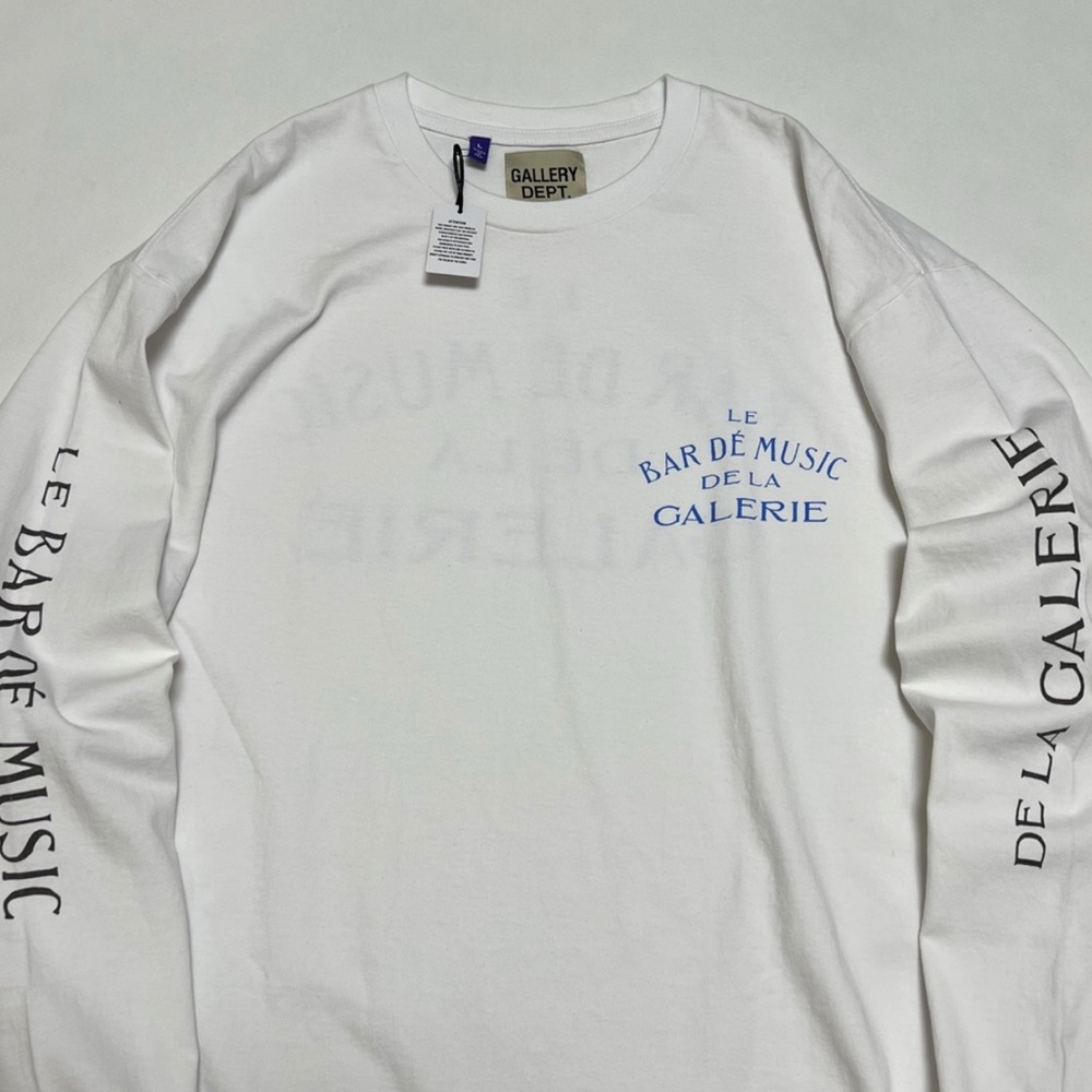 Gallery Dept White Shirt with Blue and Black Text